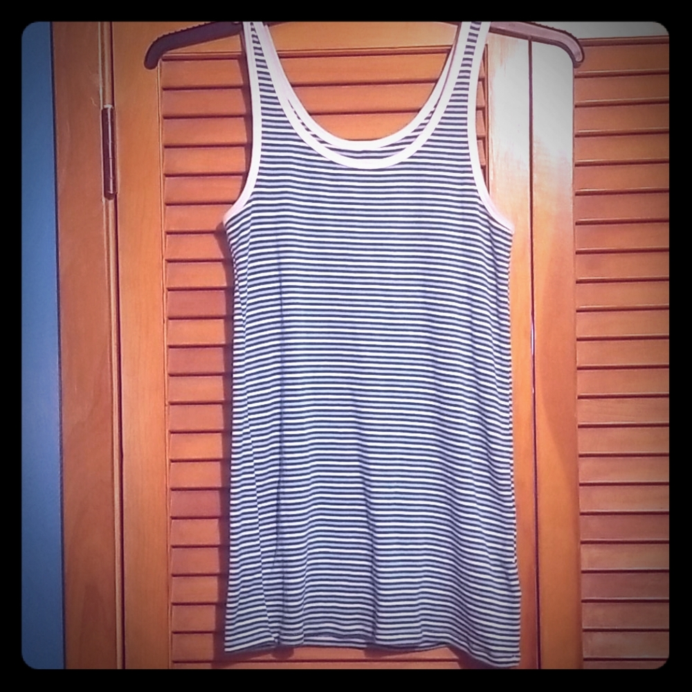 Blue and teal striped tank